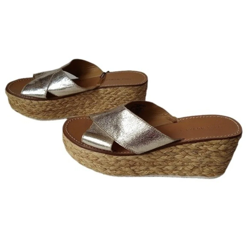 NWT Zara Jute Esprilladres Wedge Sandals - Picture 8 of 12